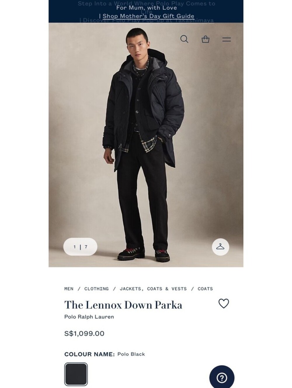 $1099 Polo Ralph Lauren Men’s The Lennox Down Parka Polo Black L